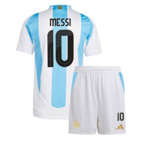 Argentina Lionel Messi #10 Hemmakläder Barn Copa America 2024 Kortärmad (+ Korta byxor)